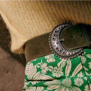 Sezane Ceinture Louve Belt in Khaki (dark brown) Size 80